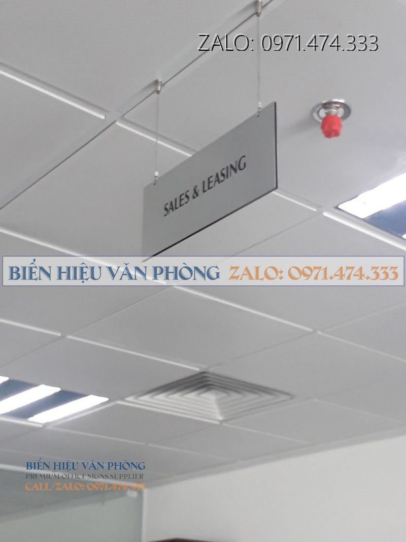 Biển treo trần văn phòng, Biển tên phòng thả trần,