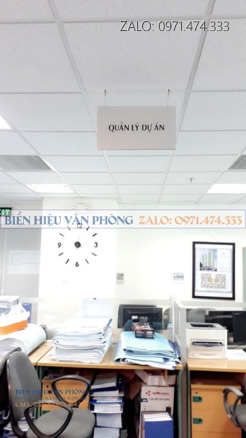 Biển treo trần văn phòng, Biển tên phòng thả trần,