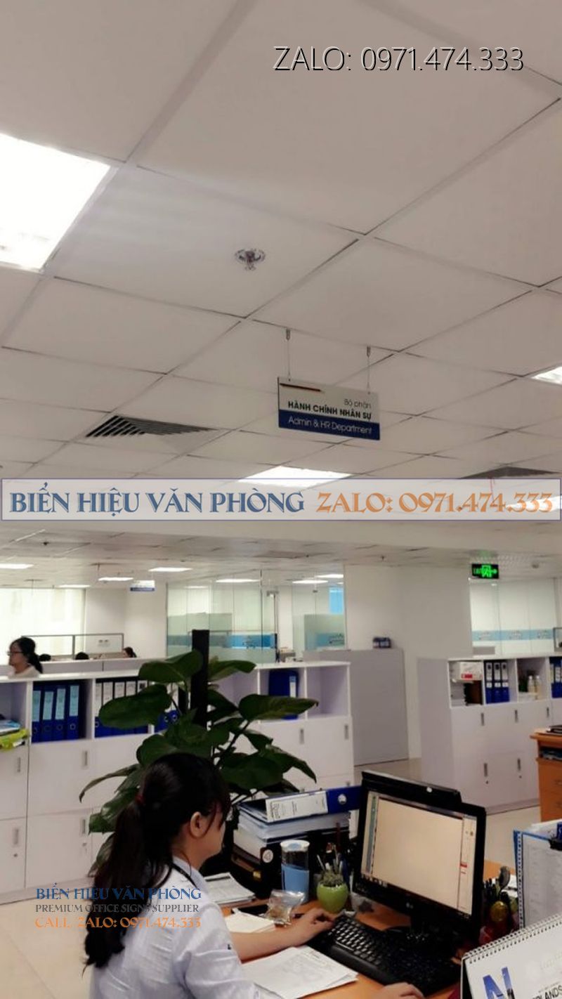 Biển treo trần văn phòng, Biển tên phòng thả trần,