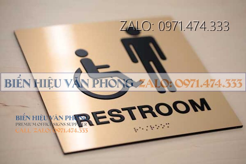 Biển nhà vệ sinh kim loại, Bảng restroom mặt đồng