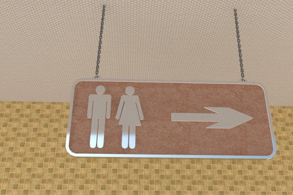 Biển treo trần chỉ dẫn WC