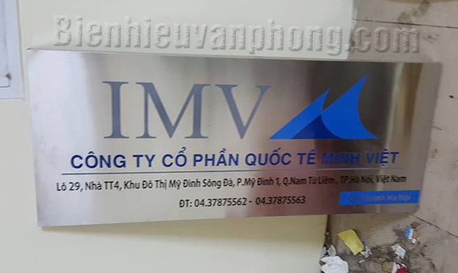 Biển tên công ty, biển công ty, Biển công ty Inox ăn mòn