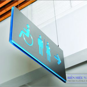 Biển WC, Biển nhà vệ sinh, Biển Toilet treo trần đèn led
