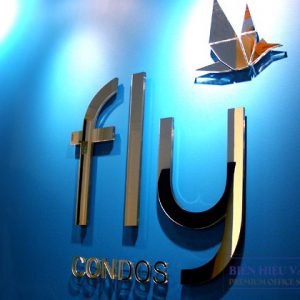 Logo công ty 3D mặt gương