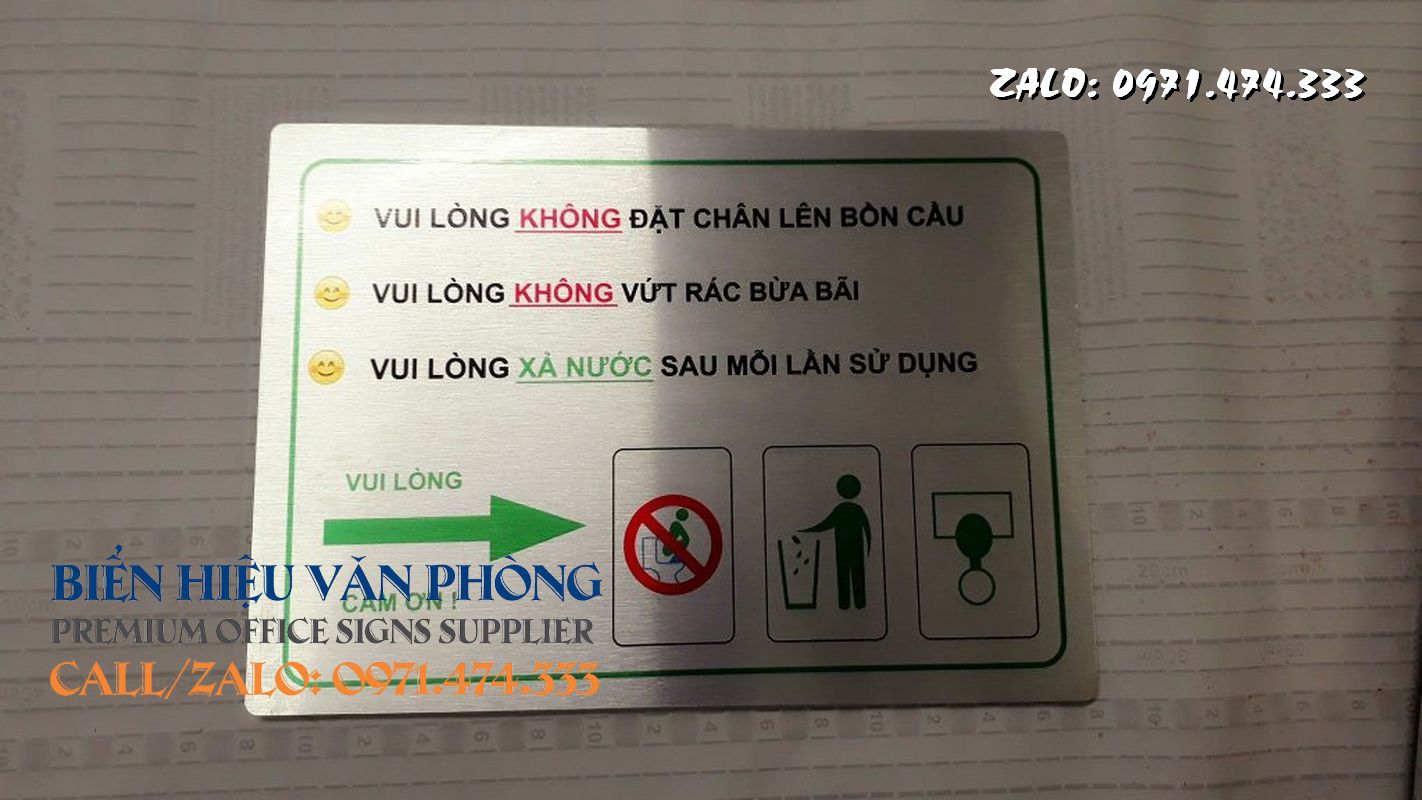 Biển Không bỏ rác bồn cầu, Bảng cấm bỏ rác bồn cầu, Bảng không cho rác vào toilet