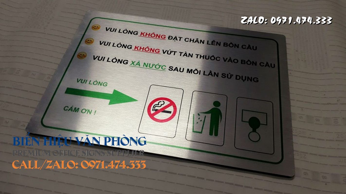 Biển Không bỏ rác bồn cầu, Bảng cấm bỏ rác bồn cầu, Bảng không cho rác vào toilet