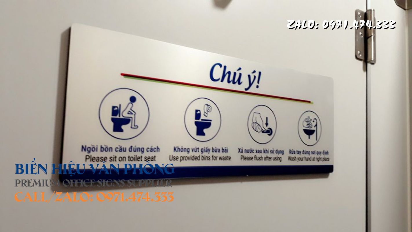 Biển chú ý giữ vệ sinh, Bảng giữ vệ sinh sạch sẽ, Bảng chú ý giữ sạch toilet