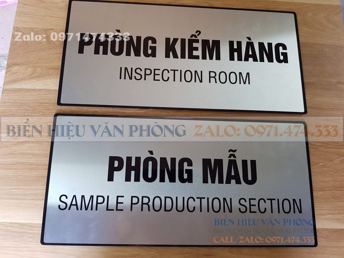 Biển nhôm gắn cửa, biển phòng ban nhôm