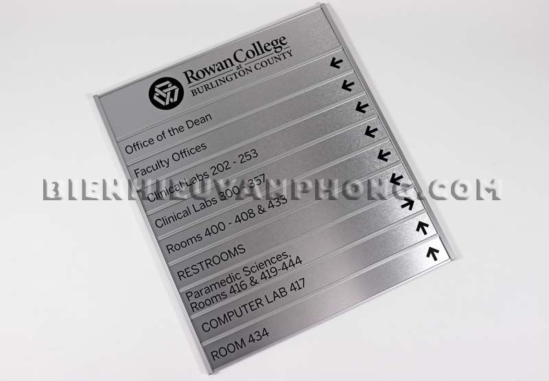 Bảng chỉ dẫn tầng nhôm bạc, Biển chỉ dẫn trượt nội dung