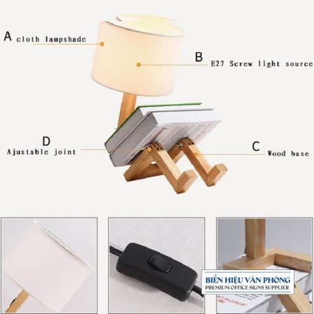 Đèn ngủ thiết kế sáng tạo bằng gỗ