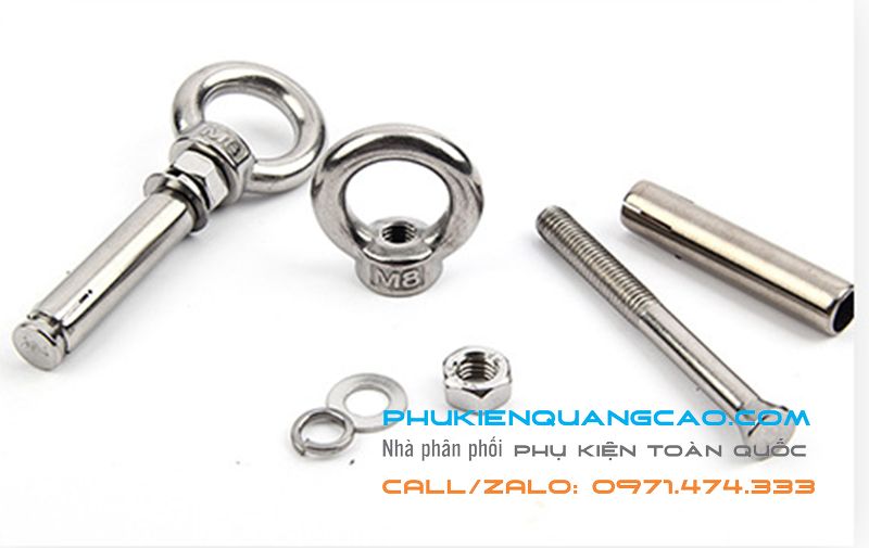 Bulong inox 304 kèm móc treo cáp Loại ốc M6mm – M16 mm chuyên dụng ...