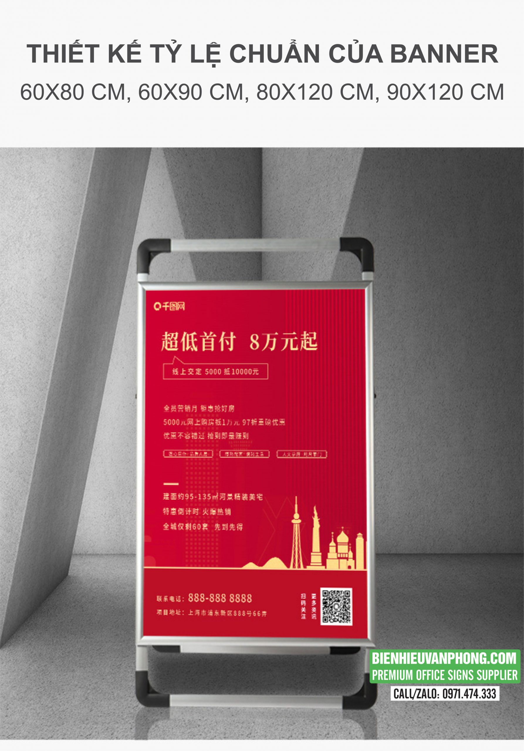 Kệ nhôm chữ A thay đổi nội dung dễ dàng với nắp bật.