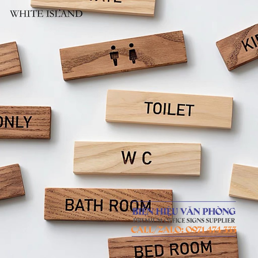 Bảng Gỗ Toilet - WC Nam Nữ - Resroom bằng gỗ tự nhiên