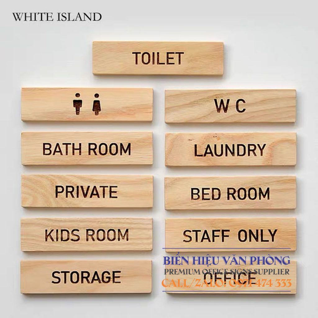 Bảng Gỗ Toilet - WC Nam Nữ - Resroom bằng gỗ tự nhiên
