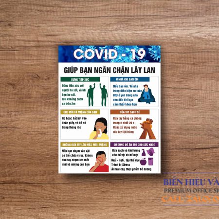 Bảng hướng dẫn COVID 19, Giúp ngăn chặn sự lây lan, Bảng chú ý phòng ngừa covid