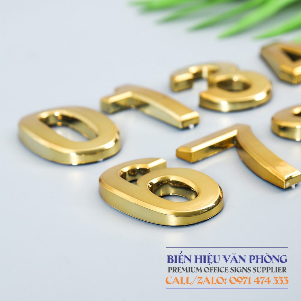 Chữ Số mạ Crome dùng cho biển khách sạn, bảng số phòng, bảng nhà nghỉ, bảng số tầng, bảng thang máy