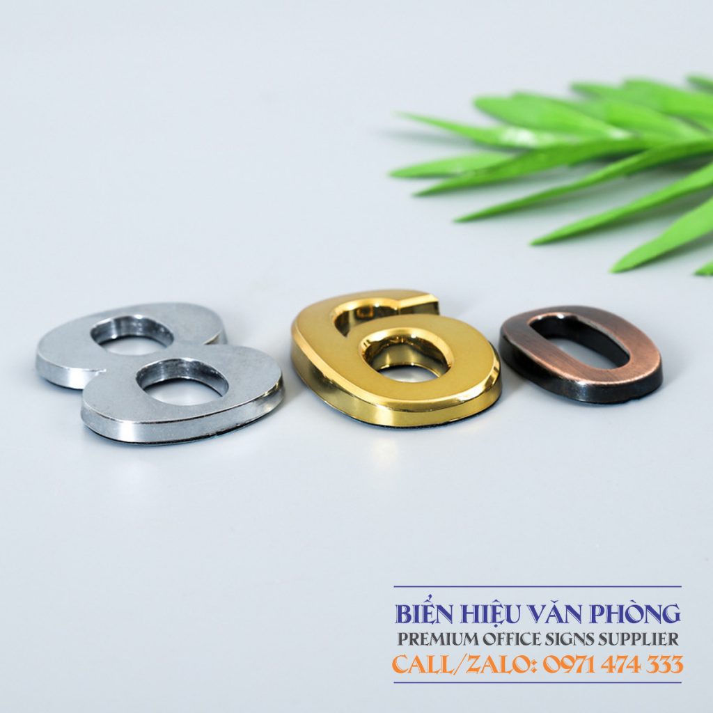 Chữ Số mạ Crome dùng cho biển khách sạn, bảng số phòng, bảng nhà nghỉ, bảng số tầng, bảng thang máy