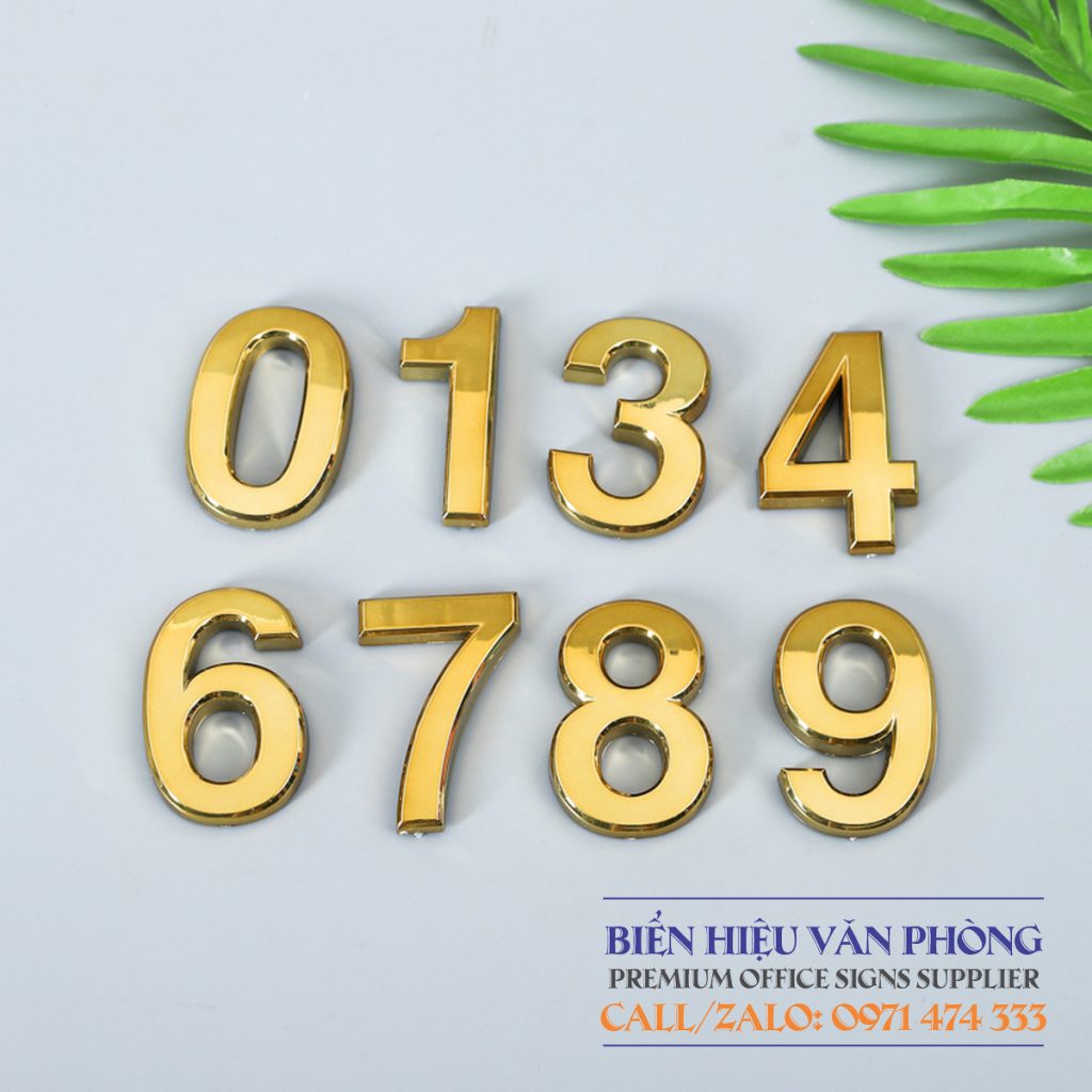 Chữ Số mạ Crome dùng cho biển khách sạn, bảng số phòng, bảng nhà nghỉ, bảng số tầng, bảng thang máy