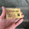 Thẻ bảo hành nhựa, In thẻ vàng sản phẩm