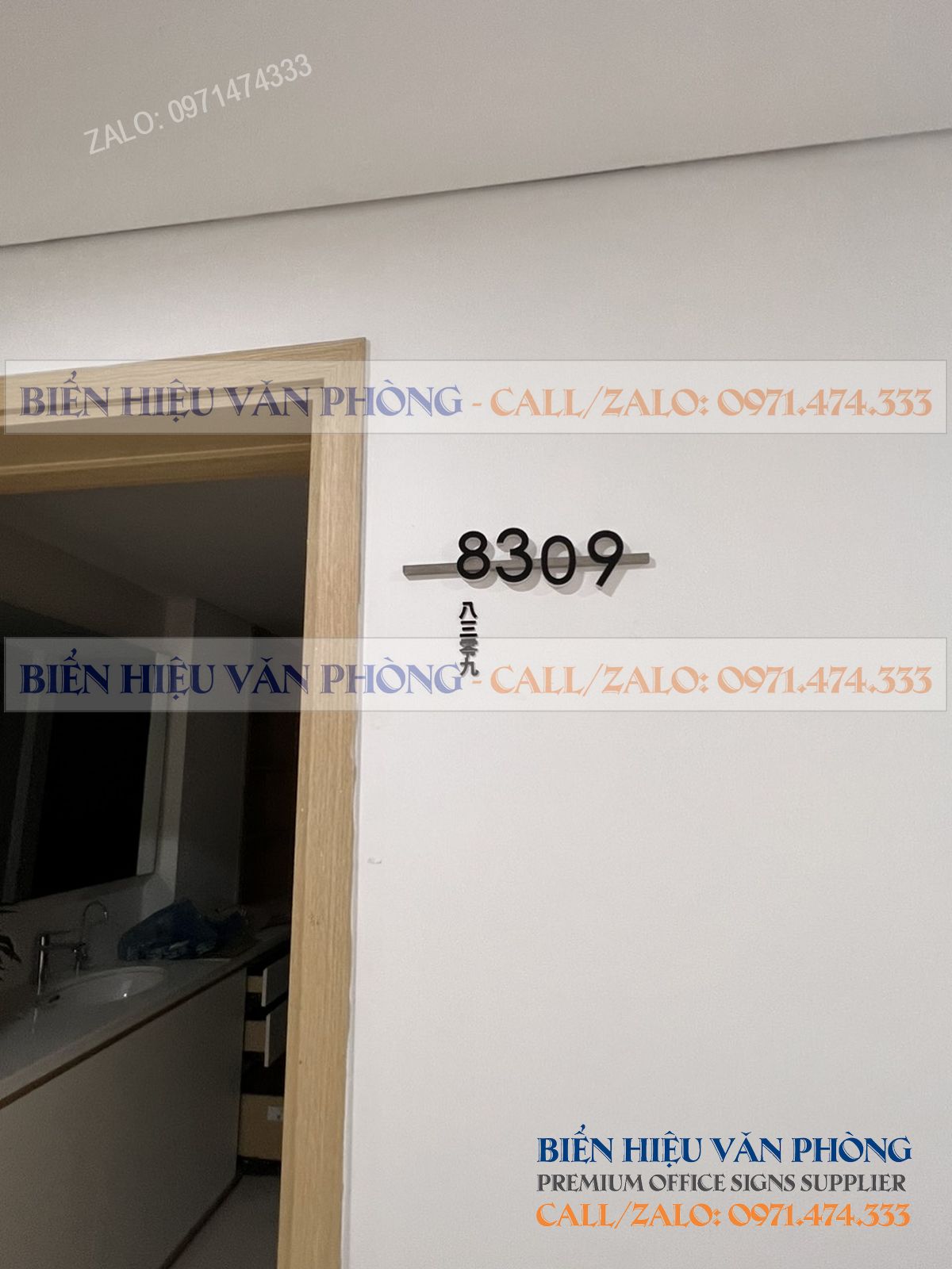 Biển số khách sạn gắn nổi, Bảng số phòng thanh inox