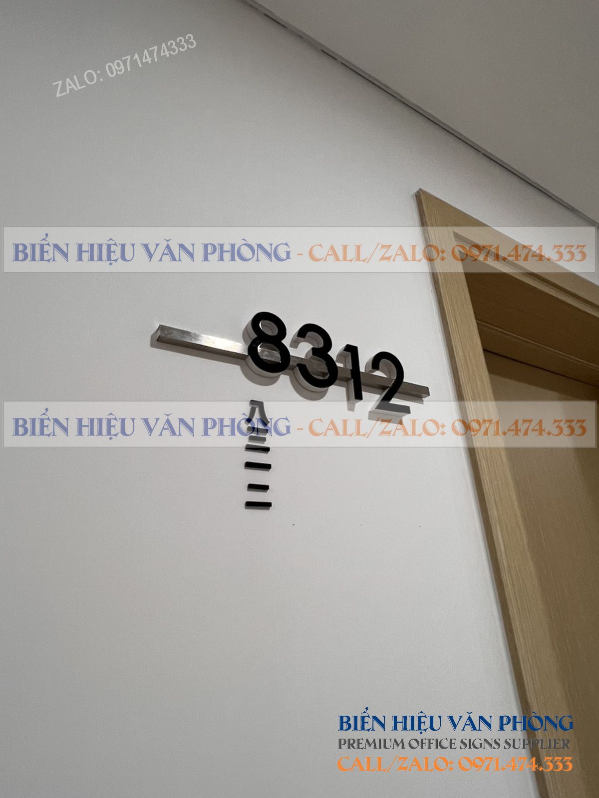 Biển số khách sạn gắn nổi, Bảng số phòng thanh inox